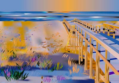 Sunset Beach - Graphic Design with Adobe Illustrator